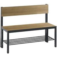 Houten bank met rugleuning Basic Plus - met en zonder schoenenrek - CP, foto 2 van 3