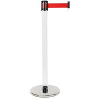 Afzetpaal met rode trekband - transparant buis - Manutan Expert