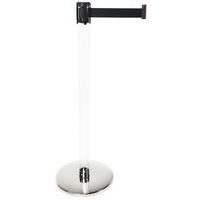 Afzetpaal met zwarte trekband - Transparante buis - Manutan Expert