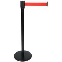 Zwarte paal met band - 2 m - Staal - Manutan Expert