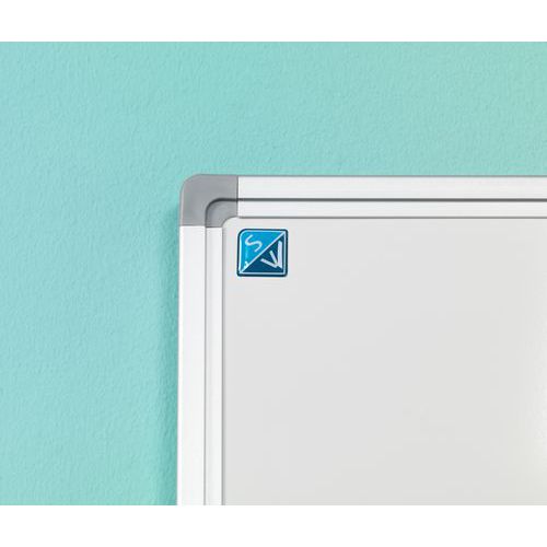 Geruit schrijfbord Softline profiel 8mm, wit 5x5 - 90x120 cm | 11103.141