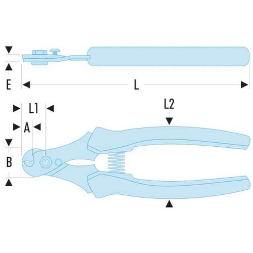Compacte kabelkniptangen, staal - Manutan.nl