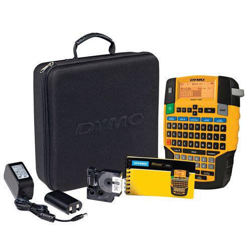 DYMO Rhino 4200 Draagbare Industriële Labelmaker met koffer | AZERTY-toetsenbord | Compacte, tijdbesparende labelprinter voor professionals, die veel onderweg zijn