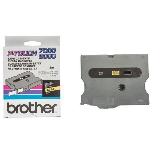 Labelcassettes voor labelprinters Brother - Breedte 6 mm
