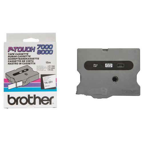 Labelcassettes voor labelprinters Brother - Breedte 24 mm