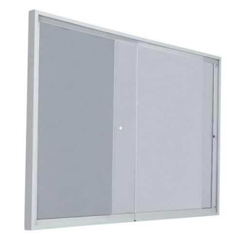 Binnenvitrine met schuifdeuren - Aluminium achterwand - Deur van plexiglas