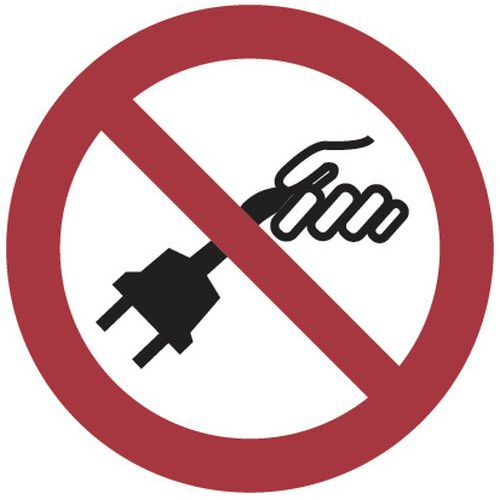 Verbodsbord Verboden Stekkers Eruit Te Trekken Aluminium huismerk kopen in de aanbieding