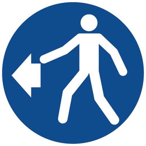 Gebodsbord Voetgangers Links Aluminium huismerk kopen in de aanbieding