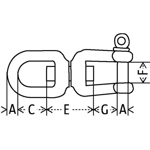 A = Dikte/Diameter stiftC = Nuttige hoogte ringE = Lengte stiftF = OpeningG = Nuttige hoogte