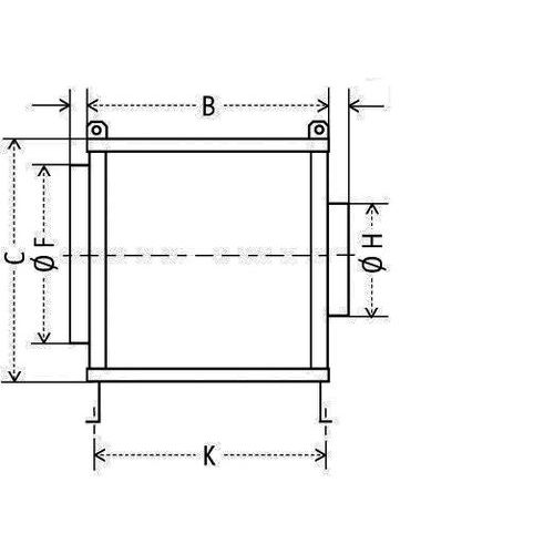 B: 500 mmC: 500 mmF: 354 mmH: 254 mmK: 400 mm