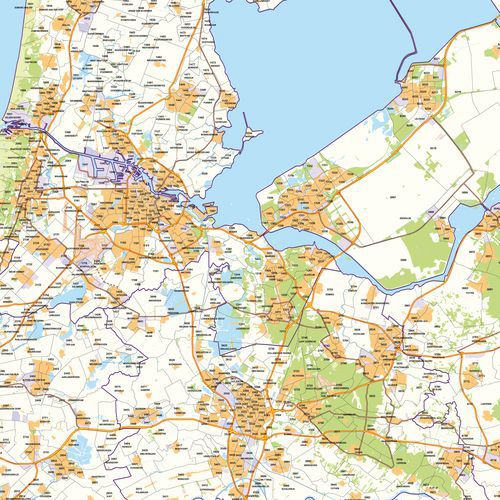 Labe Feodaal Lokken Administratieve kaart van Nederland, magnetisch, 130x110 cm - Manutan.nl