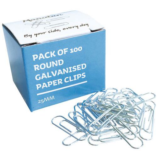 Paperclip Rond Gegalvaniseerd Manutan huismerk kopen in de aanbieding