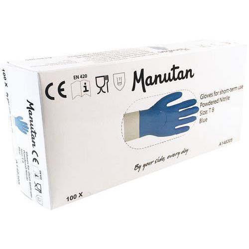 Wegwerp Handschoen Nitril Gepoederd Manutan huismerk kopen in de aanbieding