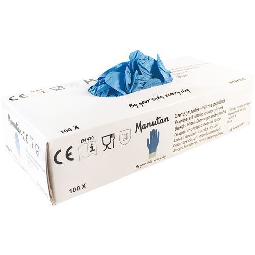 Wegwerphandschoen Nitril Niet Gepoederd Manutan huismerk kopen in de aanbieding