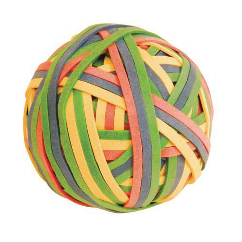 Hoofd Munching Becks Elastiek bal met 200 rubberen elastieken - Assorti kleuren - Manutan.nl