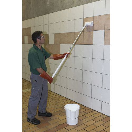 KADAX 5 stuks bouwemmer, 12 l, mortelemmer van kunststof, wateremmer voor tuin, bouwplaats, zwarte emmer, stabiele cementemmer, mortelbak, poetsemmer, metselbak (5