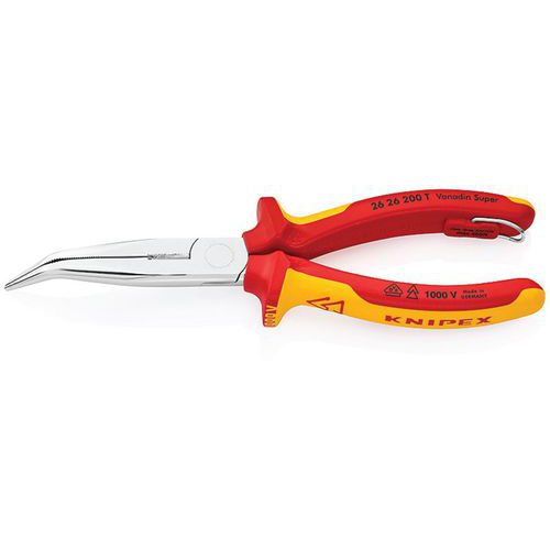 Knipex Platspitse Tang Met Zijsnijder Verchroomd 200 Mm 26 26 T knipex kopen in de aanbieding