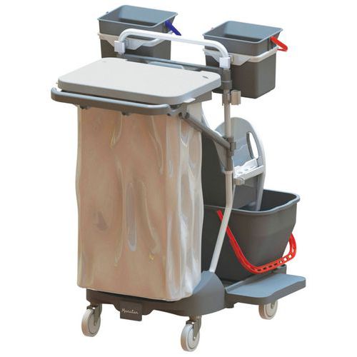 Rolemmer Met Pers Deksel En Geplastificeerde Zak 2 Emmers Van 4L Manutan huismerk kopen in de aanbieding