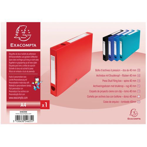 Exacompta Archiefdoos Drukknop Ondoorzichtig Pp 710De Rug 40Mm A4 exacompta kopen in de aanbieding