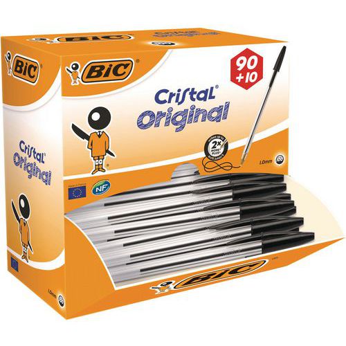 Balpen Met Dop Bic Cristal Original Doos bic kopen in de aanbieding