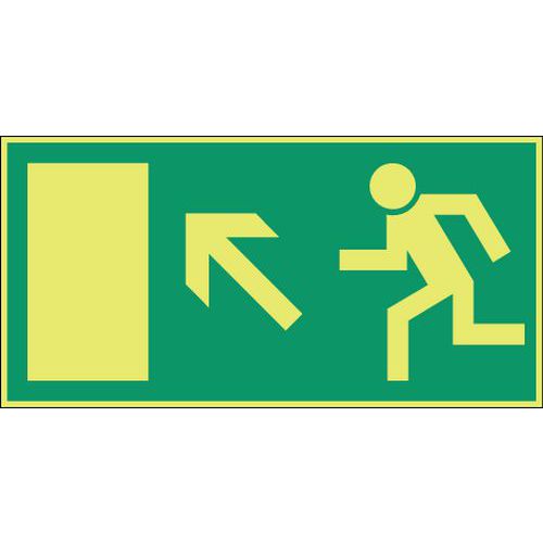 Fotoluminiscent Bord Vluchtweg Linksboven Hard huismerk kopen in de aanbieding