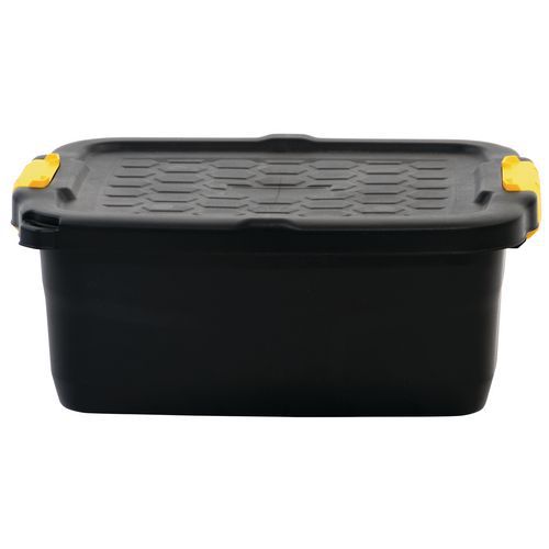 Strata Robust storage box with wheels, 75 l, black, 77 x 42 x 40 cm