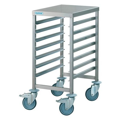 Regaalwagen van rvs met geleiders - Draagvermogen 150 kg