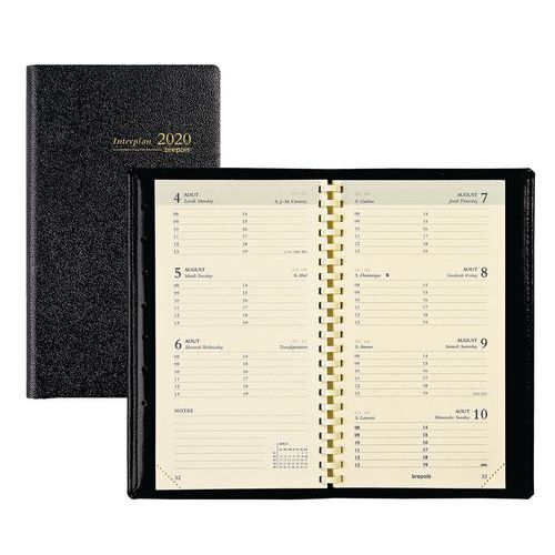 Agenda Interplan weekindeling zwart - 9 x 16 cm - Jaar 2020