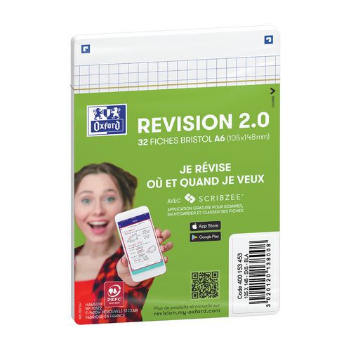 Steekkaarten Revision 2.0 Oxford A6 Q5x5 kader - Oxford