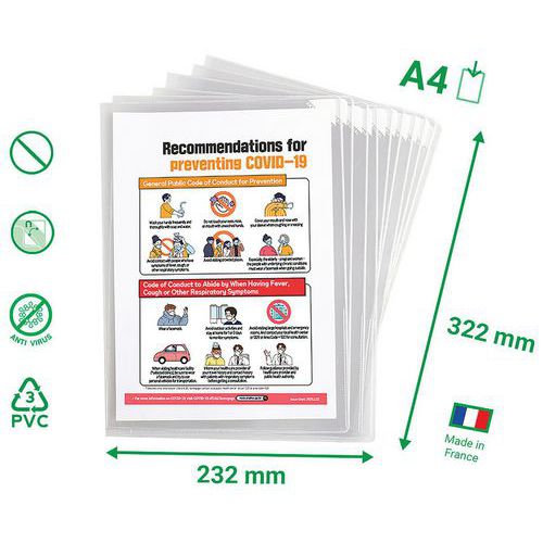 A4 rapportmap insteekhoezen - certificaatmap inserts - set van 10 stuks