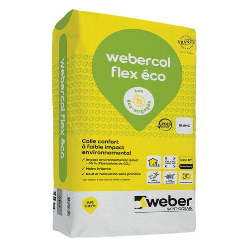 Tegellijm - Webercol flex éco - wit - 25 kg