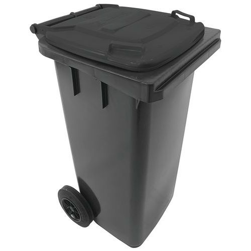 Manutan Expert - Mobiele afvalcontainer - 120L - Grijs - 65% gerecycled - 2 wielen