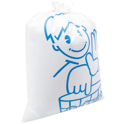 Manutan Expert - Witte Vuilniszakken Otje 70x100cm - 110L - 100 µm Dikte - 100 Stuks - LDPE - Zwaar Afval