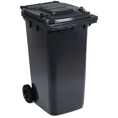 Manutan Expert - Mobiele afvalcontainer - 240L - Grijs - 2 wielen - 69% gerecycled